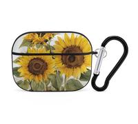 Alluring Sunflowers Summer AirPod Pro Case, Anti Scratch Hard PC Cover with Keychain, AirPod Pro 2nd/1st Case Accessories for Women Men, Black-Style