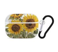 Alluring Sunflowers Summer AirPod Pro Case, Anti Scratch Hard PC Cover with Keychain, AirPod Pro 2nd/1st Case Accessories for Women Men, White-Style