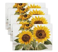 Alluring Sunflowers Summer Place Mat for Restaurant, Portable Table Mat for Kitchen, Anti-Slip Placemats for Home, Fashionable Place Mats for Wedding, Party, Hotels, Apartments 30x45cm*4