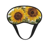 Alluring Sunflowers Summer Sleep Mask for Side Sleeper Soft Breathable Sleeping Eye Mask Blackout Silk Eye Sleep Shade Cover with Elastic Strap Night Blindfold for Women Men Travel Nap