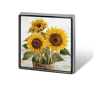 Alluring Sunflowers Summer Suit Lapel Pin Fashion Lapel Pins for Men Women for Backpacks Funny Hat Brooch Pin Personalized Bag Lapels Badge Metal Novelty Buttons & Pins (Square)