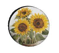 Alluring Sunflowers Summer Tire Cover, Universal Heavy Duty Oxford Fabric Waterproof Wheel Protector for SUV Truck RV Camper Dust Snow Sun Protection 30