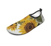 Alluring Sunflowers Summer Water Shoes for Men Women, Lightweight Stretch Swim Shoes with Anti-Slip Rubber Sole, Quick-Dry Aqua Socks for Pool, Beach, Surfing, Style, 5 Women/5 Men