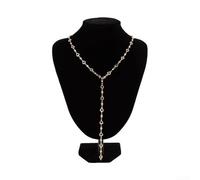 Alluring Water Diamond Y Shaped Necklace A Chic Accessory for Effortless Style (X-21Peach Silver)