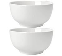 ALLUSEIT 8" Serving Bowls, 64oz Large Salad Bowl of 2, White Ceramic Bowl Set for Cereal Soup Pasta Fruit Pho, Dishwasher & Microwave Safe, Porcelain Serving Dishes for Party