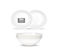 ALLUSEIT Soup Bowls, 7” | 25oz Bone Ceramic Bowl Set of 6, Soft White Porcelain Serving Dishes for Pasta Pho Salad Soup Fruit Ramen Noodle Rice Oatmeal Cereal etc. Microwave Safe
