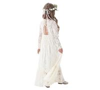 ALLVOIN Toddler & Girls Long Sleeve Lace Flower Girl Dress Maxi Boho A-Line Dress for Wedding Baptism 1st Communion Party 3-12Y | Ivory | 8-9Y