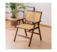 AllWeather Folding Wicker Dining Chairs with ArmrestsStacking Rattan Chairs for Outdoor Patio Deck & GardenDurable Brown Woven Rattan & Wood Design