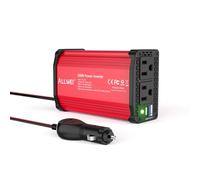 ALLWEI 300W Car Power Inverter with 27W USB-C and 3.0 USB Port - DC 12V to 240V / 230V AC Power inverters for Vehicles Converter Fast Charging Ports Car Charger Adapter (Red 1)