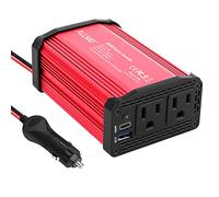 ALLWEI 300W Car Power Inverter with 27W USB-C and 3.0 USB Port - DC 12V to 240V / 230V AC Power inverters for Vehicles Converter Fast Charging Ports Car Charger Adapter (Red 1)