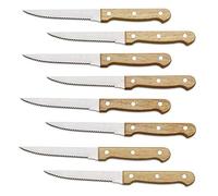ALLWIN-HOUSEWARE W 8-Piece Steak Knife Set, 420 Stainless Steel Full Tang Steak Knives, Wood Handle