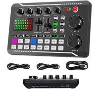 ALLWIN Live Sound Card and Audio Interface with DJ Mixer Effects and Voice Changer, F998 Bluetooth Stereo Audio Mixer, for Live Youtube Streaming, PC, Recording Studio and Gaming