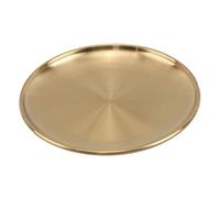 Allwiner Plate Dining Stainless Steel Golden Storage Tray Luxurious Brass Gold Round Plate Fruit Cake Steak Snack Kitchen 14cm