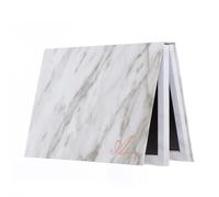 Allwon 2-Layer Book Shaped Marble Magnetic Palette Large Empty Makeup Palette Storage Box for Eyeshadow Lipstick Blush Powder (White)