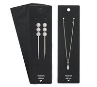 ALLWSLucky 100PCS Black Necklace Display Cards, 2.16'' x 8.27'' Long Jewelry Holder, Handmade With Love Earring and Necklace Holders, Hanging Tags for Selling