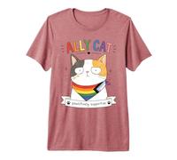 Ally Cat Pawsitively Support LGBTQ Rainbow Pride Month Premium T-Shirt