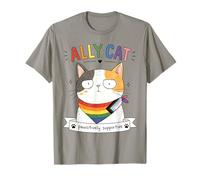 Ally Cat Pawsitively Support LGBTQ Rainbow Pride Month T-Shirt