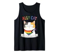 Ally Cat Pawsitively Support LGBTQ Rainbow Pride Month Tank Top