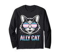 Ally Cat Transgender Pride Feline Support LGBTQ Humorous Long Sleeve T-Shirt