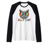 Ally Cat Transgender Trans Pride Flag Transsexual Pride LGBT Raglan Baseball Tee