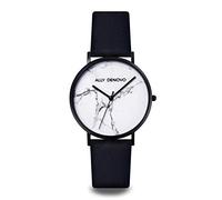 Ally Denovo Carrara Marble AM5010.2 Unisex Watch with Leather Strap Analogue Stainless Steel