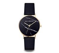 Ally Denovo Carrara Marble AM5010.5 Unisex Watch with Leather Strap Analogue Gold-Plated