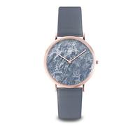 Ally Denovo Carrara Marble AM5010.7 Unisex Watch with Leather Strap Analogue Rose Gold-Plated
