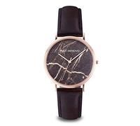 Ally Denovo Carrara Marble AM5010.8 Unisex Watch with Leather Strap Analogue Rose Gold-Plated