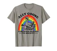 Ally Goose Certified Menace to Society LGBT Pride T-Shirt