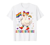 Ally Goose On The Loose LGBTQ Rainbow Pride Month Proud Ally T-Shirt