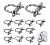 ALLY-MAGIC 12 sets M6 Round U-Bolts 20mm Inner Width 50mm Length Steel U-Bolts with Nut and Plate for Attaching Piping Conduit Cable Tube Brackets Y31-DXUXLS
