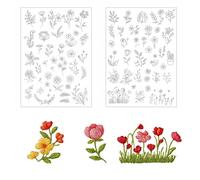 ALLY-MAGIC 2 Sheets Water Soluble Embroidery，Patterns Stitch Embroider Paper Stabilizer with Pre-Printed Flowers and Leaves Embroidery Patterns for Hand Sewing Lover Beginners Y4CXWDQ