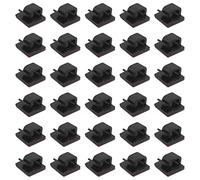 ALLY-MAGIC 30PCS Cable Clips Self Adhesive Cable Clips Organizer Cable Wire Management for Desk Wall Workshop Home Office Outdoors Christmas Decorations Fairy Light Y4-KTYXK (Black)