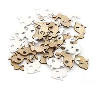 ALLY-MAGIC 36PCS Wooden Easter Bunny Slices, White & Log Color Wooden Rabbit Shapes, DIY Craft for Easter Party Decoration