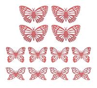 ALLY-MAGIC 3D Butterfly Cupcake Toppers 12 Pcs Butterfly Cake Decorations Mixed Size Hollow Butterfly Cake Toppers for Birthday Wedding Party Wall Decoration Y4-FZHDZS (D-Rose Gold)