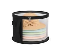 ALLY-MAGIC 4 Pack Hat Box Round Hat Boxes with Lids Felt headgear Storage Casket Black Hats Organiser Foldable Casket Storage with Transparent Window and Handle Zip Y32-MZSNT