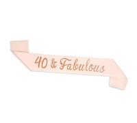 ALLY-MAGIC 40th Birthday Sash, Rose Gold 40 & Fabulous Sash for Women Happy 40th Birthday Gift Party Decorations Supplies Accessories Y3FABJD (40 FABULOUS)