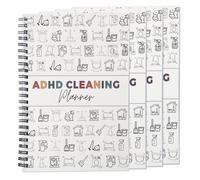 ALLY-MAGIC 4Pcs A5 ADHD Cleaning Planner Schedule ADHD Planner for Adults Daily, Weekly, Monthly Household Cleaning Organizer with Task Checklists Y32-QJJHB