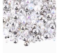 ALLY-MAGIC 50g Mix Flatback Pearls and Rhinestones for Nail Art, 3mm-10mm Half Round Pearls Rhinestones for Nail Art Tumblers Eye Makeup Phone Case Bedazzling Y4HHBBZZ
