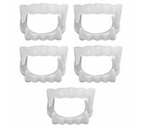 ALLY-MAGIC 5PCS Plastic Vampire Teeth Teeth White Fangs Scary Halloween Werewolf Zombie Fangs Halloween Party Fancy Dress Adult Teenagers Y5JYTBS