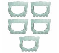 ALLY-MAGIC 5PCS Plastic Vampire Teeth Teeth White Glowing Fangs Scary Halloween Werewolf Zombie Fangs Halloween Glow in the Dark Party Fancy Dress Adult Teenagers Y5YGJY