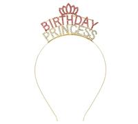 ALLY-MAGIC Birthday Headband - Glitter Princess Tiara, Metal Rhinestone Birthday Crown, Sweet Accessories Y5GZSRTGJ