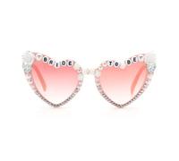 ALLY-MAGIC Bride To Be Sunglasses, Pink Heart Shaped Glasses Wedding Glasses for Bride Adult Women Ladies Hen Party Bachelorette Party Photo Prop Y8HDXNMJ