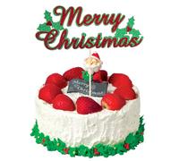 ALLY-MAGIC Christmas Cake Topper, Merry Christmas Cake Toppers Red & Green Glitter Xmas Cake Decorations for Christmas Party New Year Supply Decoration Y9HLSFCP