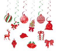 ALLY-MAGIC Christmas Ceiling Candy Decorations, 12pcs Christmas Hanging Foil Swirls, Indoor Decor for Ceiling Xmas Tree Holiday Party Supplies Y4TGLXGS