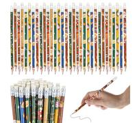 ALLY-MAGIC Christmas Pencils, Xmas Wood Pencils with Erasers Holiday Pencil for Kids Students School Stationery Gift Christmas Holiday Gifts Xmas Supplies Y4SDQB
