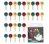 ALLY-MAGIC Christmas Push Pins, 36 Pcs Red Green Gold Decorative Round Thumb Tacks for Xmas Decorations Gift Bulletin Board Wall Photo Y11SDHZTD