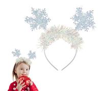 ALLY-MAGIC Christmas Snowflake Headband, Glitter Snowflake Head Bopper Christmas Tinsel Hair Band Xmas Hair Bands for Xmas Party Favors Supplies Y4XHCDTG