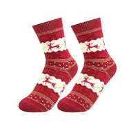ALLY-MAGIC Christmas Socks for Women，Winter Thermal Wool Socks Warm Knitting Ladies Sock for Home Office School Hiking, Ideal Xmas Gifts for Women Men Child Y4MLW(Red)