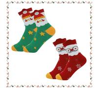 ALLY-MAGIC Christmas Socks, Novelty Socks with Cartoon Santa Claus Cute Pattern Mini Crew Sock Funny Sock Gifts for Her Girls Xmas Party Supplies Y7SDWLS